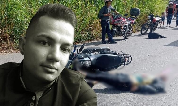 Joven de 26 años, falleció por fuerte choque de su moto contra un vehículo de carga pesada