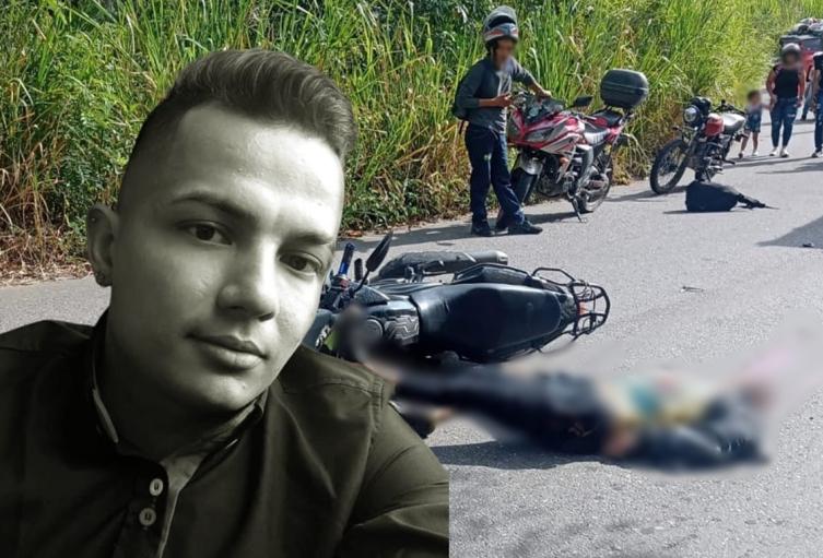 Joven de 26 años, falleció por fuerte choque de su moto contra un vehículo de carga pesada