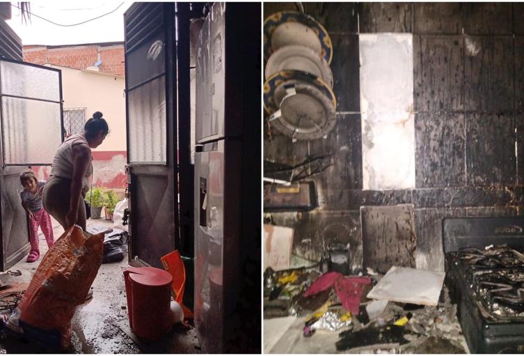 Voraz incendio en el barrio Arkalá en Ibagué, acabó con todos los enseres de la vivienda