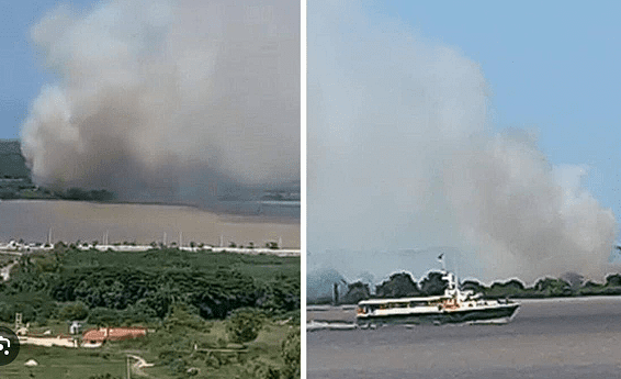Nuevamente se presenta un incendio en islas Salamanca, ocasionado al parecer por quemas para sembrar