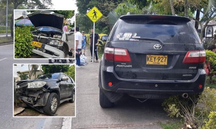 Fuerte choque de 4 vehículos dejó 6 personas heridas en la Guabinal, en Ibagué