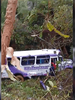 Un bus de la empresa Velotax, perdió el control del rodante cayendo a un abismo