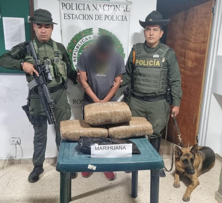 Con 16 kilos de marihuana fue capturado sujeto de 26 años en Roncesvalles