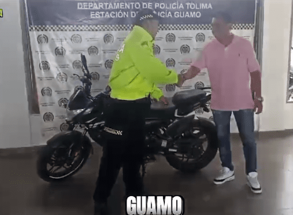 Policía Tolima recupera una motocicleta que habría sido hurtada meses atrás en la ciudad de Bogotá
