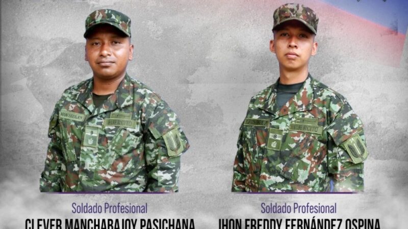 En ataque terrorista fueron asesinados dos soldados profesionales en Nariño