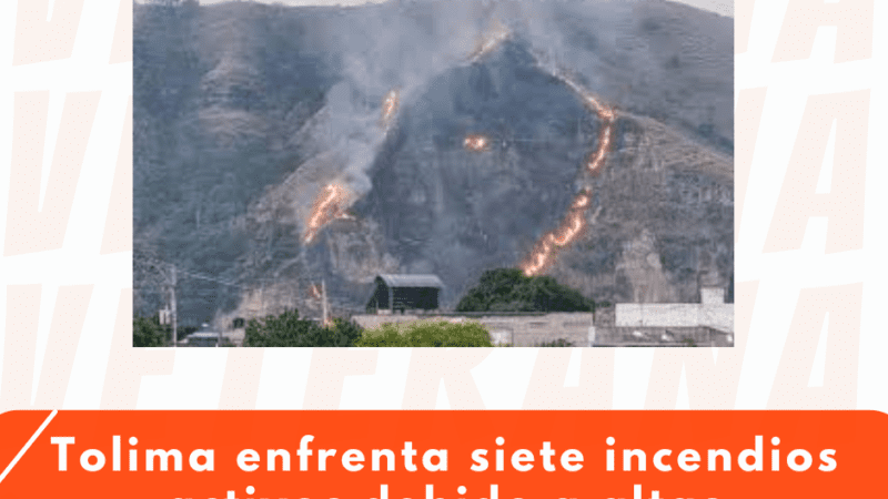 Tolima enfrenta siete incendios activos debido a altas temperaturas