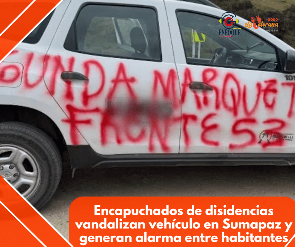 Encapuchados de disidencias vandalizan vehículo en Sumapaz y generan alarma entre habitantes