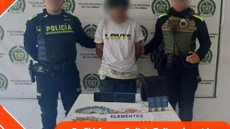 En El Líbano, Policía Tolima logró la captura de un hombre y la recuperación de dinero y elementos