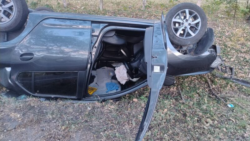 Accidente automovilístico en Honda por fortuna no termina en tragedia