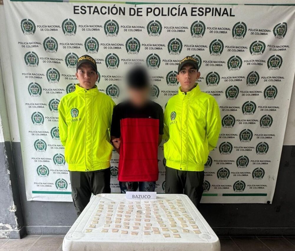 Capturan a sujeto con 32 gramos de bazuco durante operativo en El Espinal