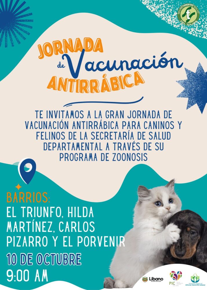 JORNADA de Vacunación Antirrábica: Hospital Regional Alfonso Jaramillo Salazar