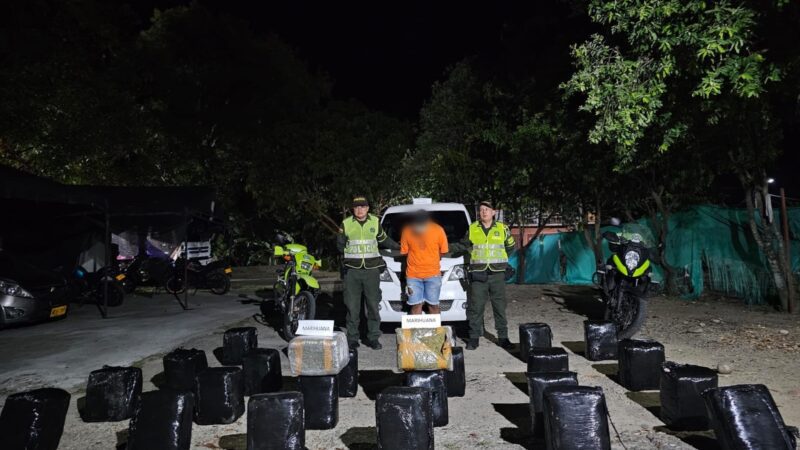 Capturado sujeto con 300 kilos de marihuana en operativo de la Policía Tolima