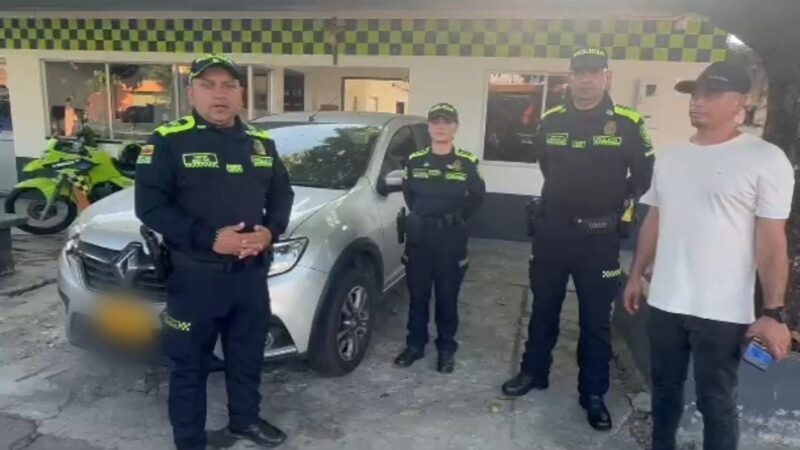 Policía Tolima recupera automóvil robado en Medellín durante operativo en Mariquita