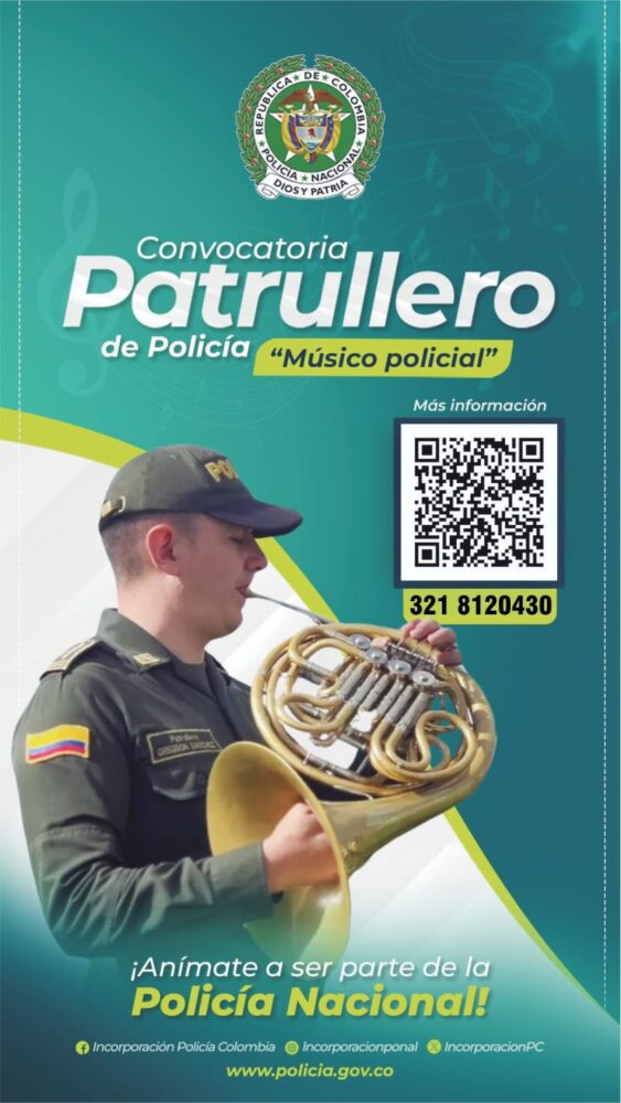 Joven musico es tu oportunidad de inscribirte para ser parte de la Policía Nacional