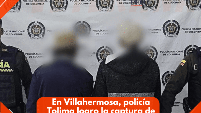 Gracias a la información oportuna de la comunidad, en Villahermosa, policía Tolima logro la captura de dos sujetos y la recuperación de 15 kilos de café.