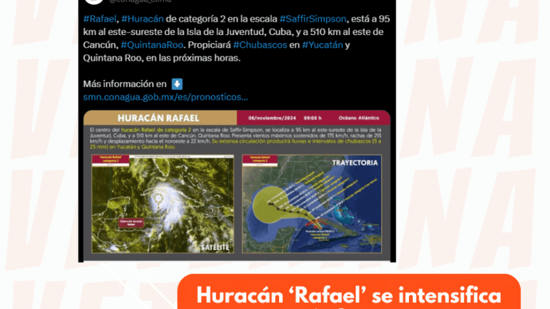 Huracán ‘Rafael’ se intensifica a categoría 3 y amenaza a Cuba y México