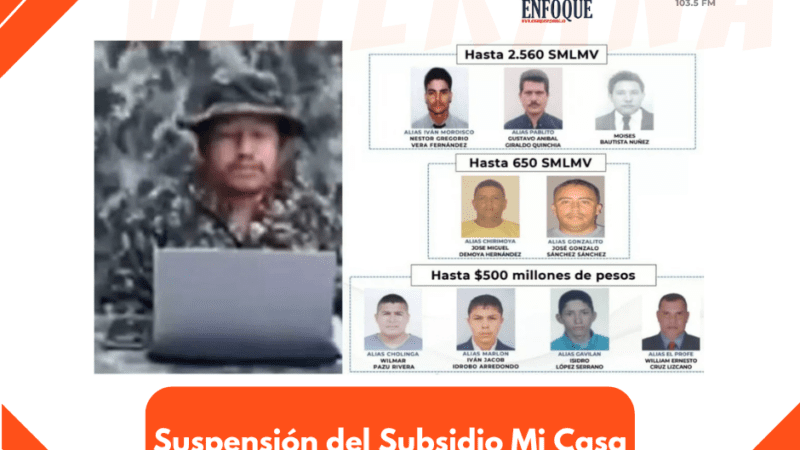 Hasta $500 Millones de Recompensa por Cabecillas de las Disidencias en el Tolima