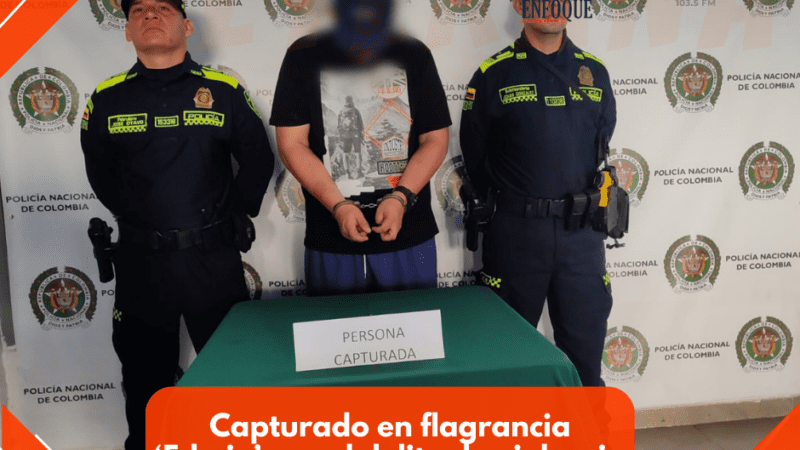 En el municipio del guamo se logró la captura en flagrancia de ‘Edwin’ por el delito de violencia intrafamiliar agravada