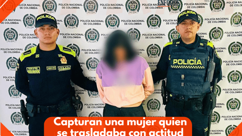 En el Espinal, se logró la captura de una mujer quien se trasladaba con actitud sospechosa por el sector comercio