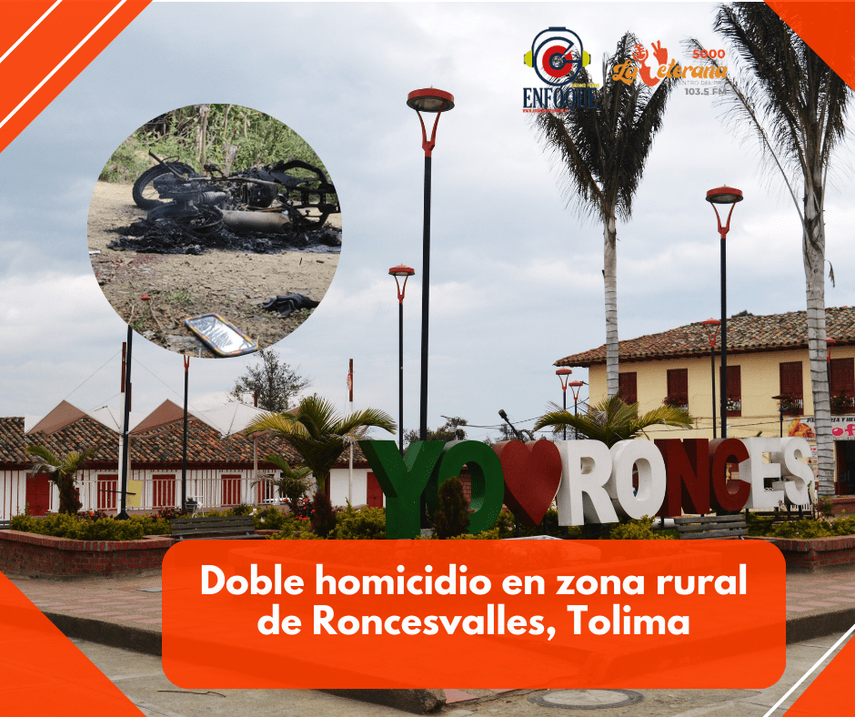 Doble homicidio en zona rural de Roncesvalles, Tolima