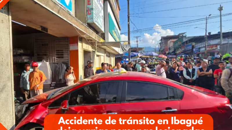 Accidente de tránsito en Ibagué deja varias personas lesionadas sobre la plaza la 21