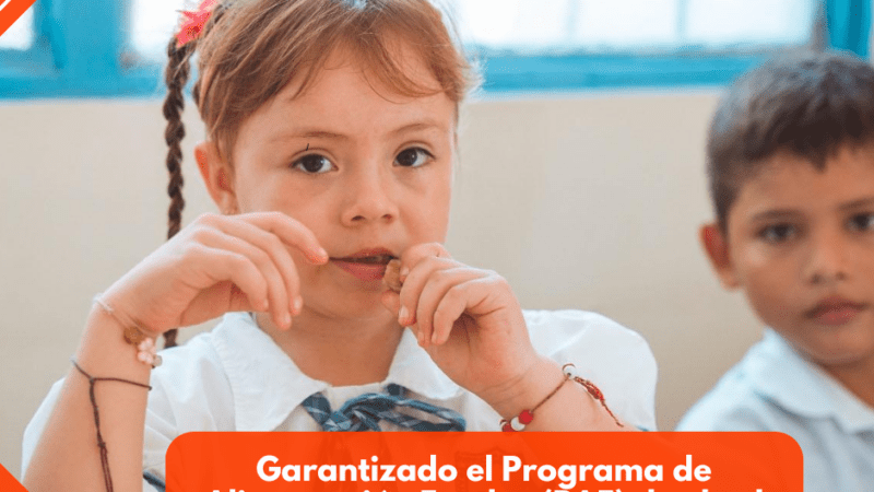 Garantizado el Programa de Alimentación Escolar (PAE) desde el primer día de clases en el Tolima