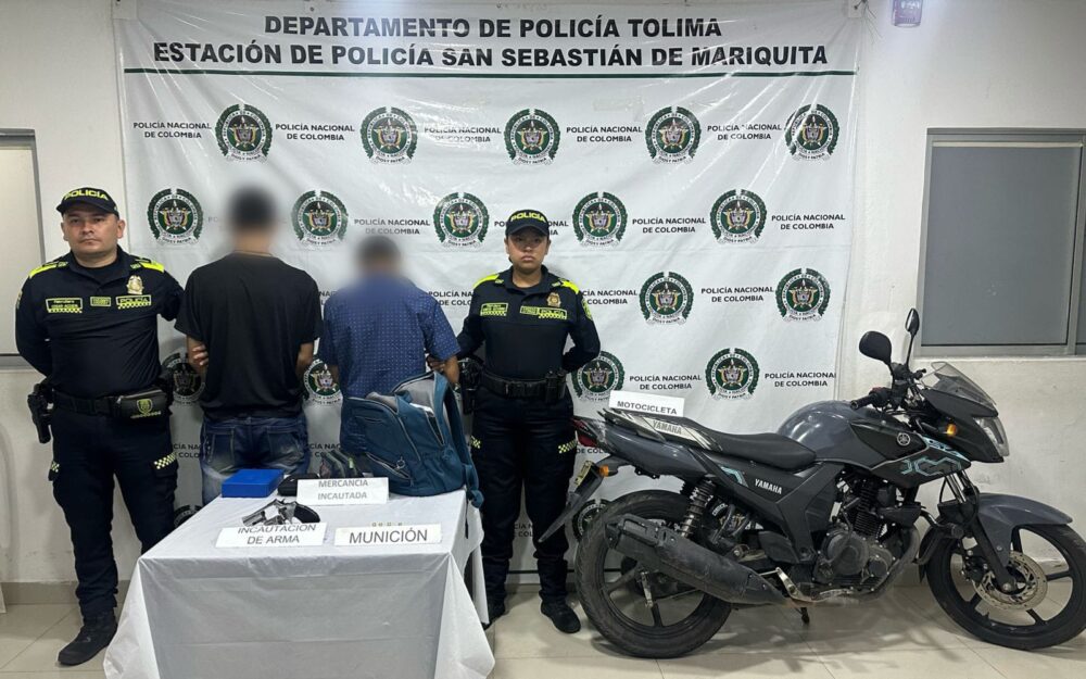 Captura de dos sujetos por hurto y porte ilegal de armas en Mariquita