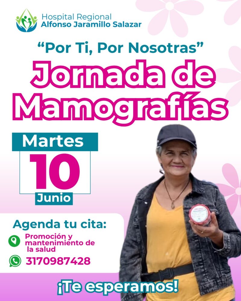 Hospital Alfonso Jaramillo Salazar realizará jornada gratuita de mamografías para mujeres este 10 de junio